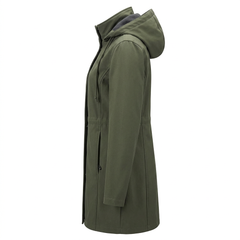Outdoor Ventures Women's Waterproof Fleece-Lined Hooded Rain Coat – Olive Green