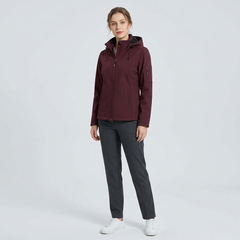 Outdoor Ventures Women's Fleece-Lined Waterproof Softshell Jacket – Burgundy