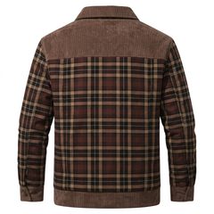 Gihuo Men's Sherpa-Lined Plaid Flannel Shirt Jacket – Brown