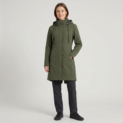 Outdoor Ventures Women's Waterproof Fleece-Lined Hooded Rain Coat – Olive Green