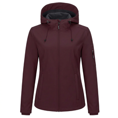 Outdoor Ventures Women's Fleece-Lined Waterproof Softshell Jacket – Burgundy